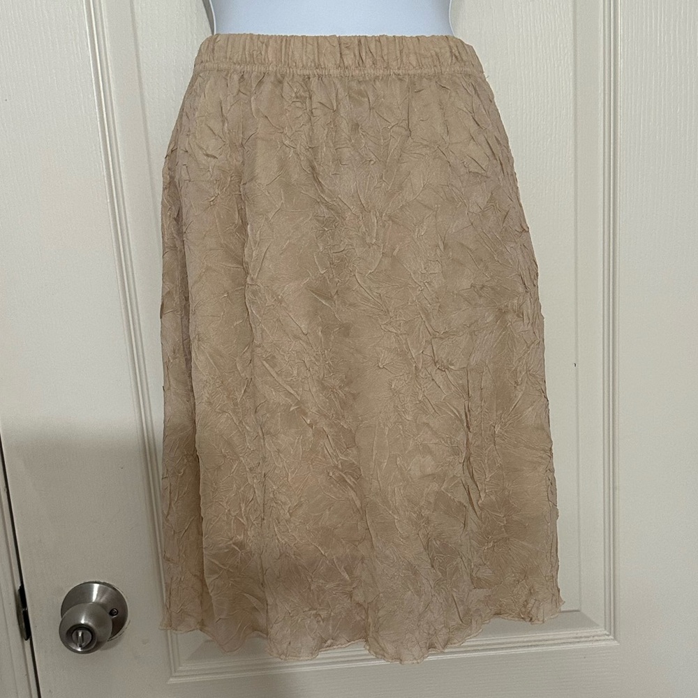 Tan wrinkles work Skirt